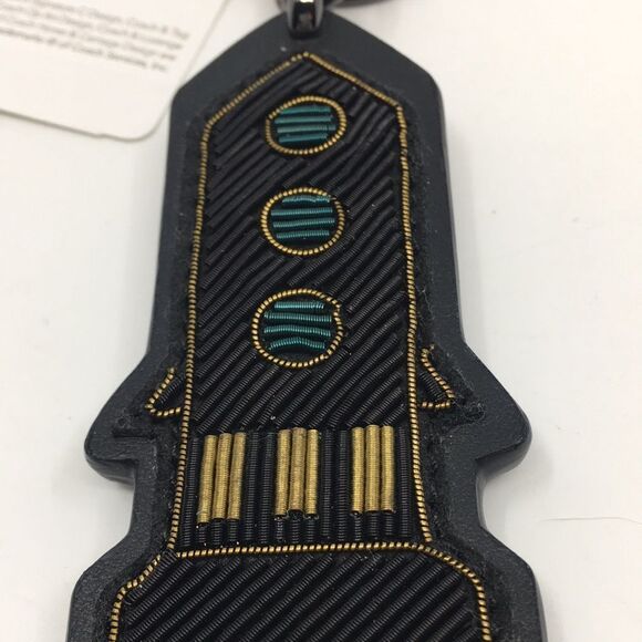 Coach Embroidered Rocket Bag Charm in BK/Black Refined Calf Leather NWT F58491 - Picture 6 of 16